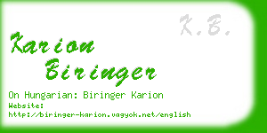 karion biringer business card